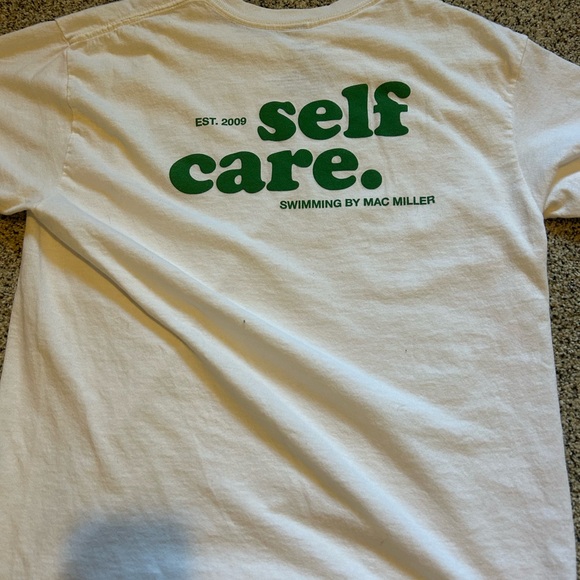 pacsun white and green mac miller “self care” t shirt - Picture 3 of 5